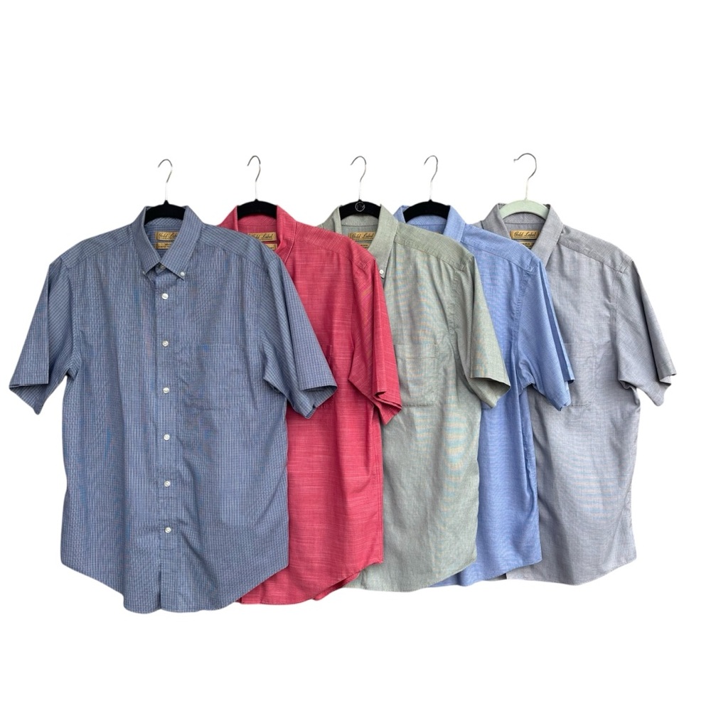Roundtree & Yorke GOLD LABEL Perfect Performance Non-Iron Mens M Shirt Lot of 5